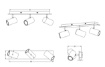 Immagine di Lampada da Soffitto 3 Faretti Spot Orientabili Marley Grigio Nichel Trio Lighting