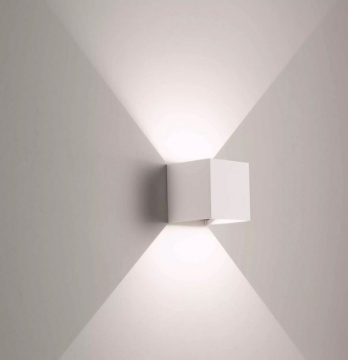 Immagine di Applique Cubo Led 16w Bianco IP54 Luce Sopra e Sotto Regolabile Isyluce 516-21