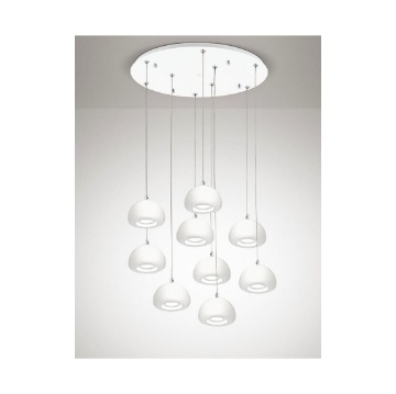 Immagine di Sospensione 9 Luci Led Diodi Campane Bianche 2041 Affralux