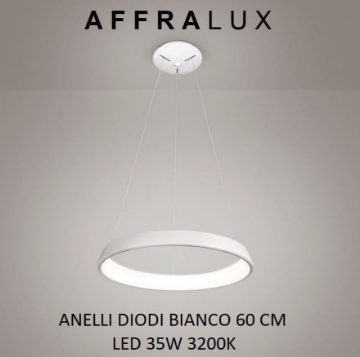 Immagine di Sospensione Rotonda Anelli Diodi D.60 Bianca Led 35w 3200k Affralux 2050