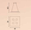 Immagine di Lampadario Quadrato Luce Sopra Sotto Led Gx53 Per Cucina Moderna Flet 4+1 Affralux