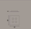 Immagine di Lampada Da Soffitto Piastra Quadrata Bianca 4 Luci Led Gx53 Flet Affralux