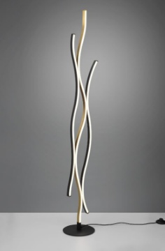 Immagine di Piantana Design Bacchette Ondulate Led Blaze Ottone Trio Lighting