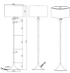Immagine di Lampada da Terra Fusto Lineare Nichel con Paralume Tessuto Bianco Sabia Trio Lighting