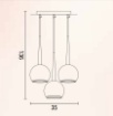 Immagine di Lampada Sospensione Cucina Moderna 3 Sfere Cromo Bol Affralux