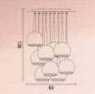 Immagine di Lampadario Rotondo Per Sala Pranzo Cascata Sfere Cromo 9 Luci E27 Bol Affralux