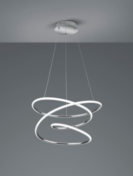 Immagine di Lampadario Led Dimmerabile 36w 4000k Vortice Cromo Bologna Trio Lighting