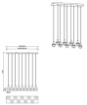 Immagine di Lampadario Lineare Moderno 9 Luci E14 Vetro Nero Mela Trio Lighting