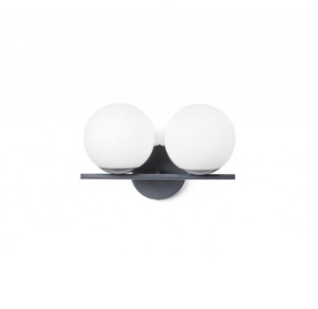 Immagine di Lampada Applique Jugen Ottanio 2 Luci Sfere Vetro Bianco Latte Miloox