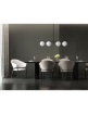 Immagine di Lampadario Sospensione Lineare Jugen Black Edition 4 Sfere Vetro Bianco Miloox
