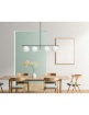 Immagine di Lampadario Sospensione Lineare Jugen Black Edition 4 Sfere Vetro Bianco Miloox
