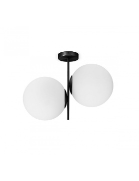 Immagine di Plafoniera Jugen Black Edition 2xE27 Sfera Vetro H39 cm Miloox