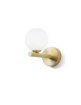 Immagine di Applique Oro Design Moderno Piccola Sfera Vetro Bianco 1xG9 Pomì Miloox
