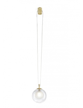 Immagine di Sospensione Decentrata Aladino 1 Luce G9 Sfera Vetro Ø15 cm Miloox
