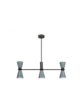 Immagine di Lampadario Moderno Doppia Illuminazione Graal 5xG9 Conetti Grigi Miloox