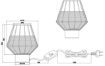 Immagine di Lumetto in Reticolato Fibra Naturale Nera Borka Trio Lighting