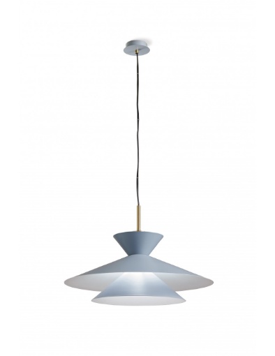 Immagine di Lampada a Sospensione Moderna Cono Azzurro Ø60 cm Kim Miloox