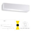 Immagine di Applique Squadrata Gesso Bi Emissione Candida 22 cm Fan Europe