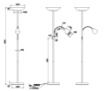 Immagine di Piantana Ruggine Con Vetro Bianco e Luce da Lettura Gerry Trio Lighting