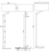 Immagine di Piantana Fusto Lineare Nero con Paralume Tessuto Bianco Cassio Trio Lighting