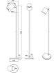 Immagine di Piantana Led Touch Dimmer 3000k Ricaricabile Blake H125 cm Nero Trio