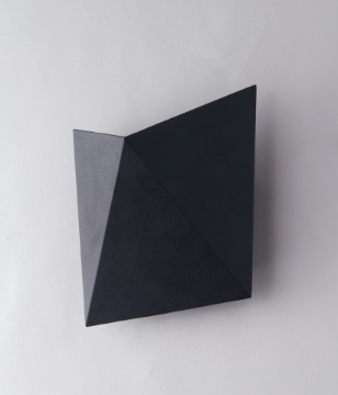 Immagine di Applique Per Esterno Sfaccettato Stealth Nero Led CCT 6w IP54 Intec Light