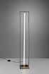 Immagine di Piantana Squadrata Moderna Led Dimmer Cambio Colore Edge Nero e Ottone Trio Lighting