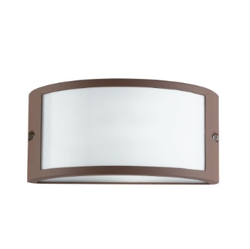 Immagine di Applique Da Esterno Moderno Curvo Marrone Corten Biemissione Austin Intec Light