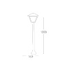 Immagine di Lampione Da Esterno Antracite 100 cm IP44 Prisma P1 Intec Light