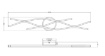 Immagine di Plafoniera Bacchette Ondulate Led Design Moderno Blaze Ottone Dip Switch Dimmer Trio Lighting