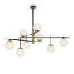 Immagine di Lampadario Moderno Nostalgia Oro Nero 9 Sfere Vetro Bianco Maytoni