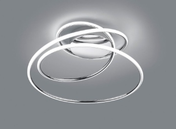 Immagine di Plafoniera Design Vortice Cromo Led Dimmer 4000k Bologna Trio Lighting