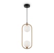 Immagine di Sospensione Moderna Ring Ottone 2 Sfere Vetro Acidato Maytoni