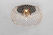 Immagine di Plafoniera Industrial Gabbia Metallo Ottone e Base Nera Tamil 3 Luci Trio Lighting
