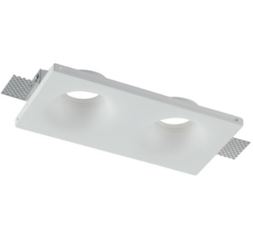 Immagine di Faretto In Gesso Incasso Scomparsa 2 Luci GU10 Verniciabile