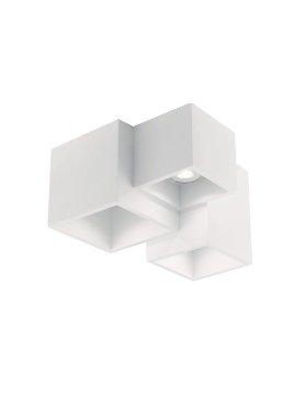 Immagine di Plafoniera Cubi Gesso Bianco Verniciabile Squadrato 3xGU10