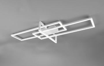 Immagine di Plafoniera Bianca Design Moderno Salinas 3 Rettangoli Led 4000k Switch Dimmer Trio