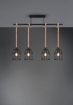 Immagine di Plafoniera Vintage Wodan 4 Corde Regolabili e Paralumi Gabbie Metalliche Trio Lighting