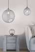 Immagine di Sospensione Clooney Sfera Aperta Vetro Fumé Ø20 cm Trio Lighting