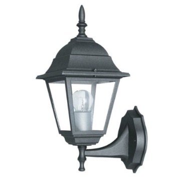Immagine di Lanterna Applique Classica Da Esterno Alluminio Nero Verso Alto IP44