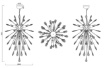 Immagine di Sospensione Fuochi d'Artificio 7xE14 Minsk Cromo con Gocce Cristallo Trio Lighting