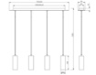 Immagine di Sospensione Isola Cucina 4 Luci Cilindri Nichel GU10 Marley Trio Lighting