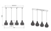 Immagine di Sospensione Lineare Nera 4 Paralumi Reticolato Rattan Naturale Sprout Trio Lighting