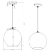 Immagine di Sospensione Moderna Moon Boccia Aperta Vetro Bianco Ø30 cm Trio Lighting