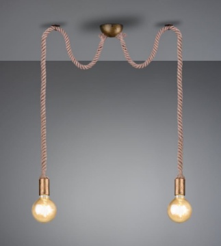 Immagine di Sospensione Rope 2 Corde Ottone Con Decentramento Trio Lighting