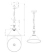 Immagine di Sospensione Rustica Country Ruggine Vetro Alabastro Ø33 cm Trio Lighting