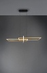 Immagine di Sospensione Salinas 3 Rettangoli Led Switch Dimmer Oro e Nero L110 cm Trio Lighting