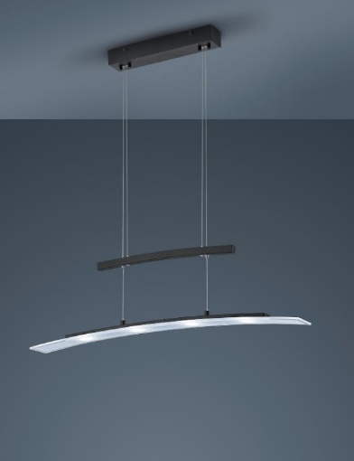 Immagine di Sospensione Nera Bacchetta Curva Samos Led Touch Cambio Colore 2700+4000+6000K Trio Lighting