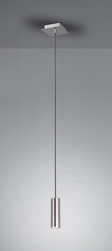 Immagine di Sospensione Singola Cilindro GU10 Marley Nichel Trio Lighting