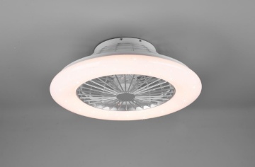 Immagine di Ventilatore Lampadario Multifunzione Led Dimmer RGBW Stralsund Alluminio Trio Lighting